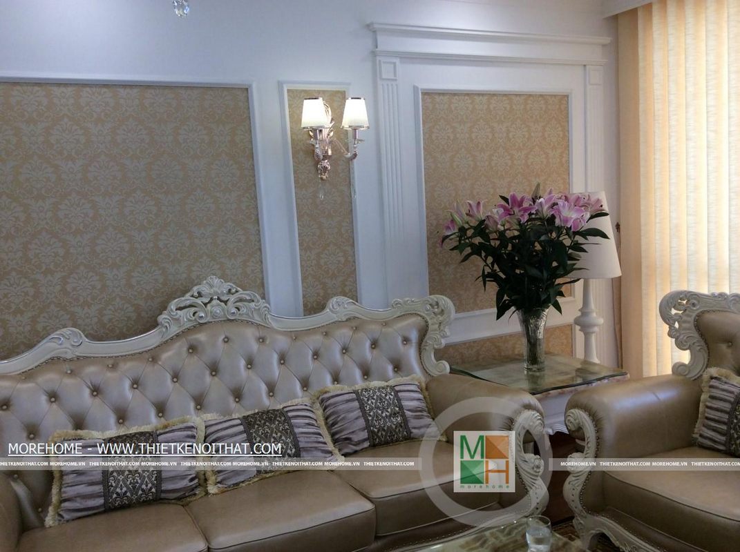 Thi công nội thất phòng khách chung cư cao cấp Royal City Nguyễn Trãi Thanh Xuân Hà Nội 